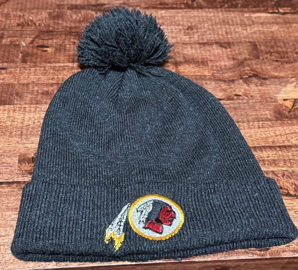 Flag Washington Redskins NFL Beanie Hat Gray OS Acrylic